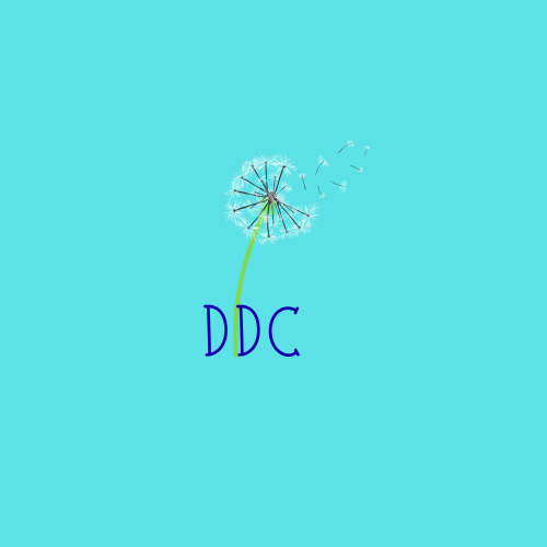 A dandelion seed head and the letters DDC on a teal background.